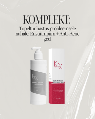 Topeltpuhastus probleemsele nahale: Ensüümpiim + Anti-Acne geel